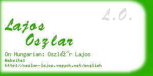 lajos oszlar business card